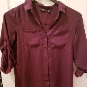 Collared Chiffon Button-Down shirt